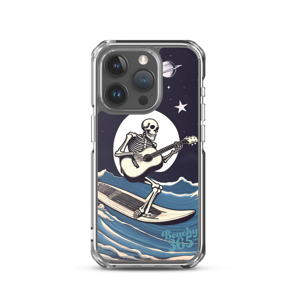 Skeleton Playing Guitar Surfing iPhone Case