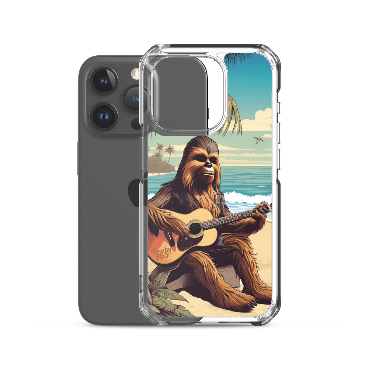 Bigfoot Playing Guitar on the Beach iPhone Case