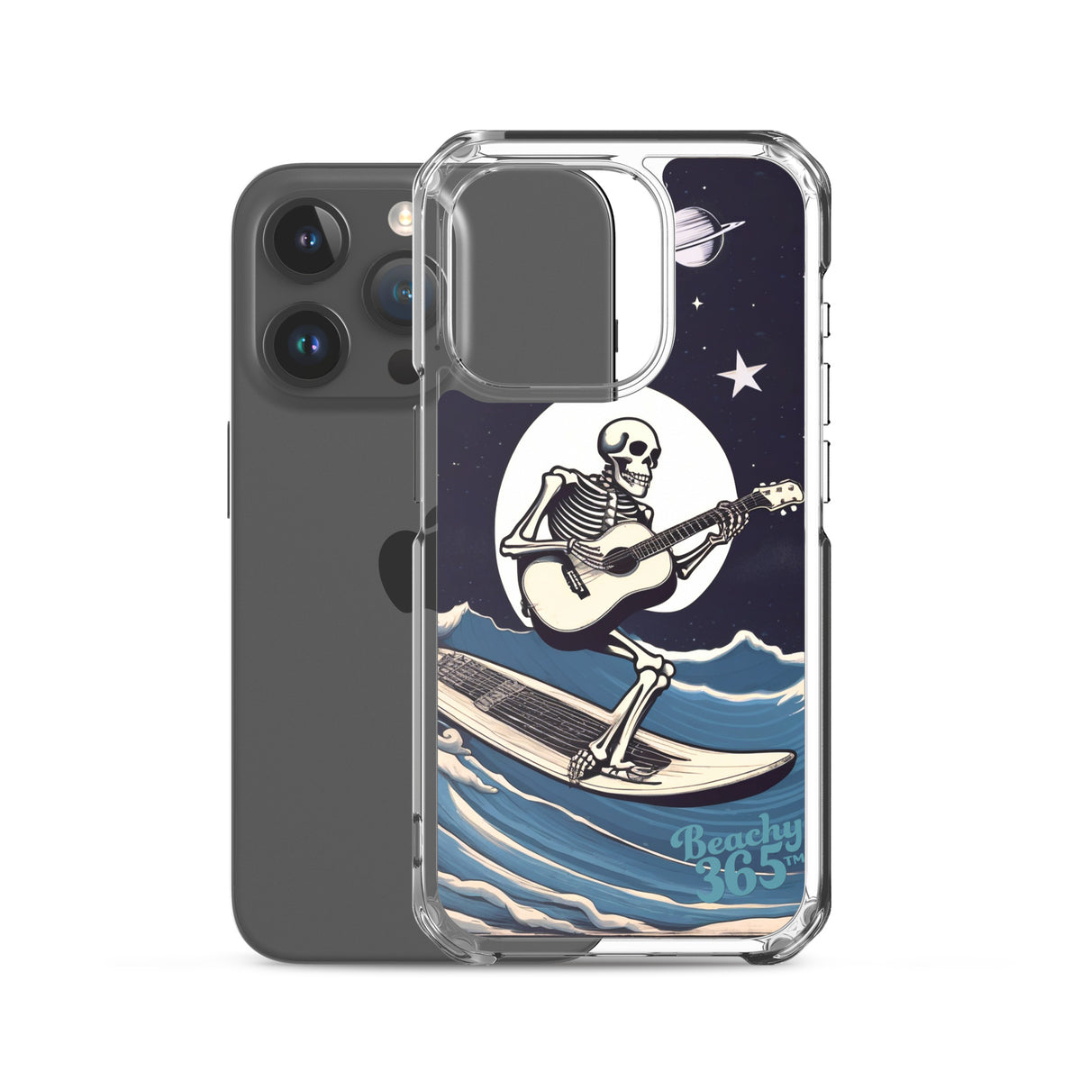 Skeleton Playing Guitar Surfing iPhone Case