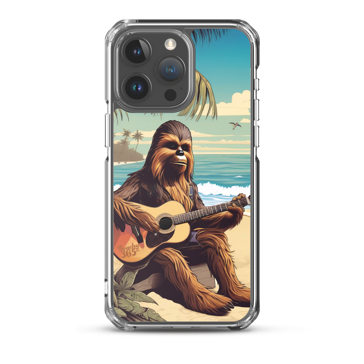 Bigfoot Playing Guitar on the Beach iPhone Case