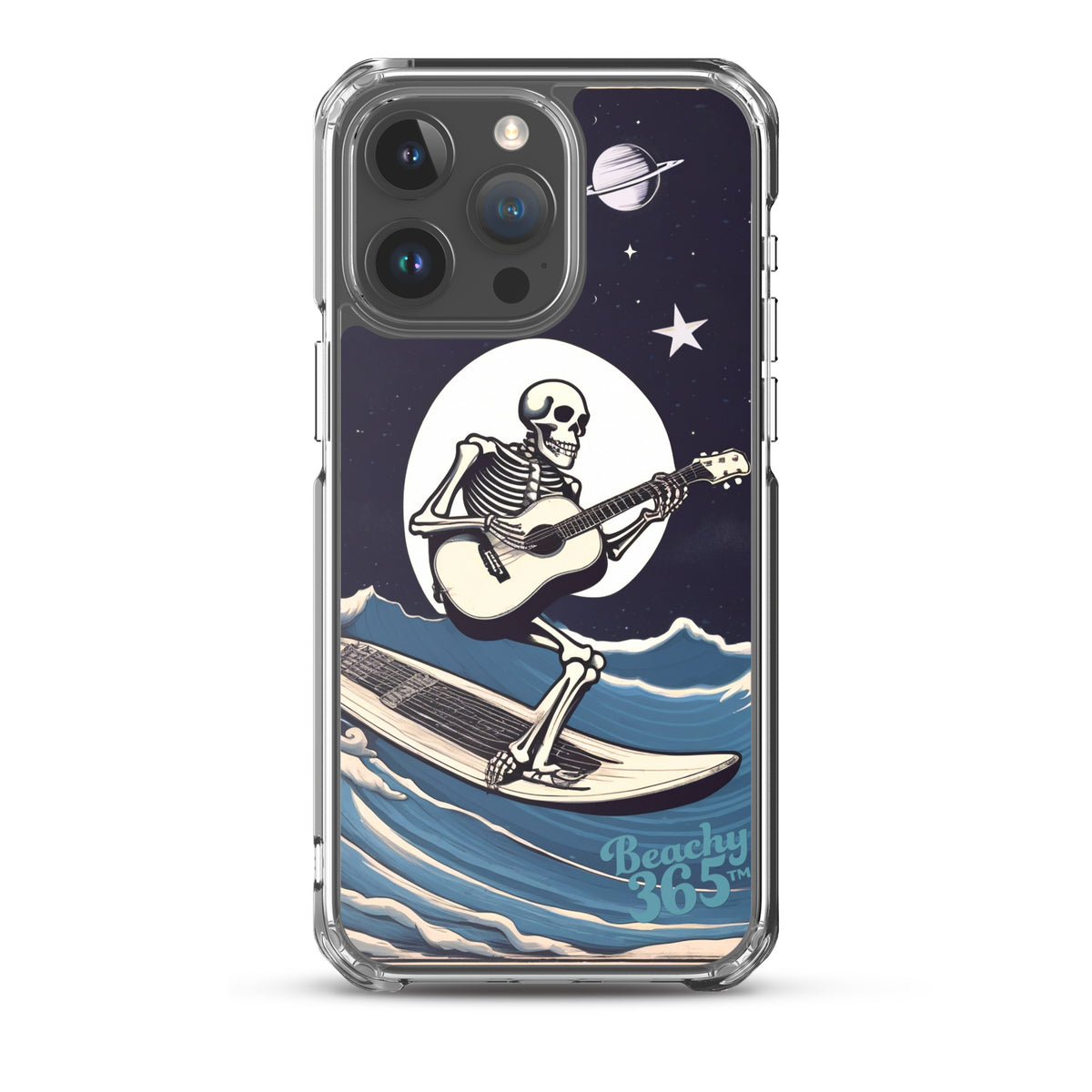Skeleton Playing Guitar Surfing iPhone Case