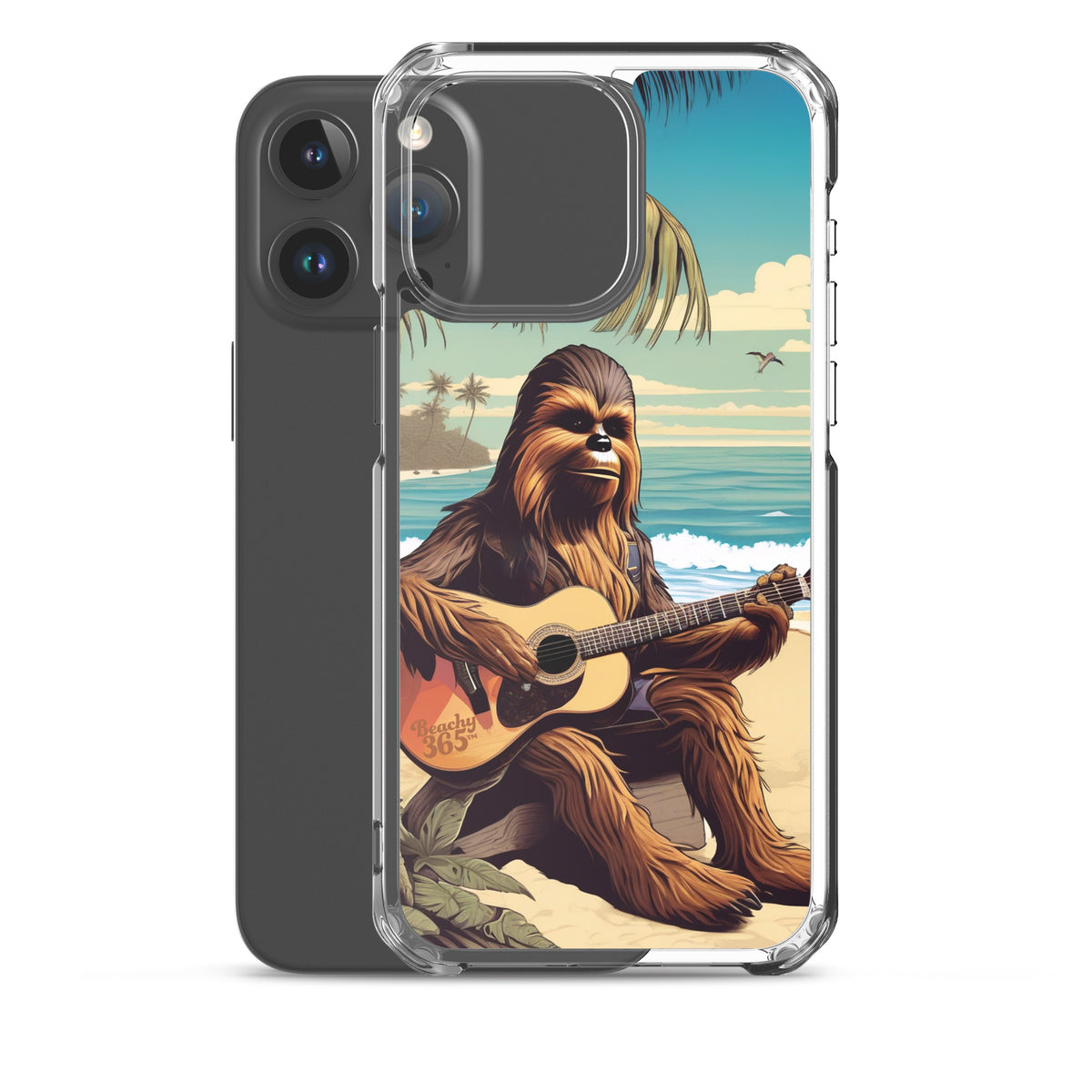 Bigfoot Playing Guitar on the Beach iPhone Case