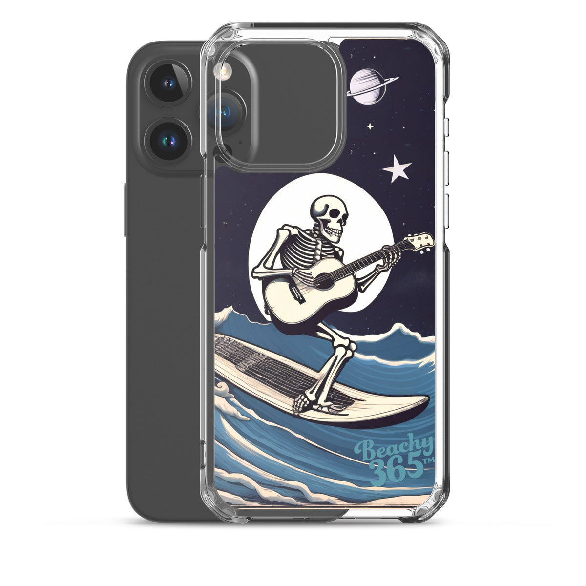 Skeleton Playing Guitar Surfing iPhone Case