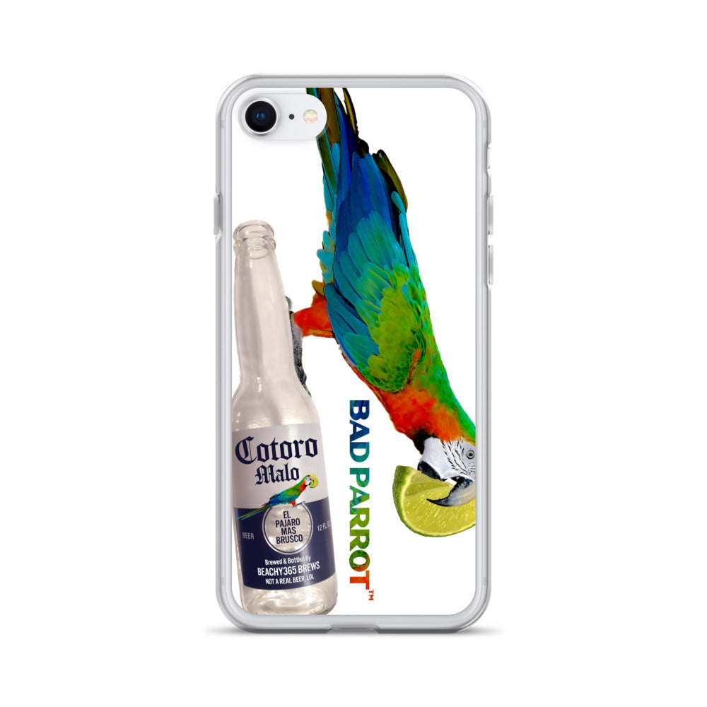 Bad Parrot with Beer and Lime Extreme-Close-Up iPhone Case