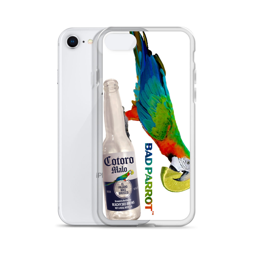 Bad Parrot with Beer and Lime Extreme-Close-Up iPhone Case