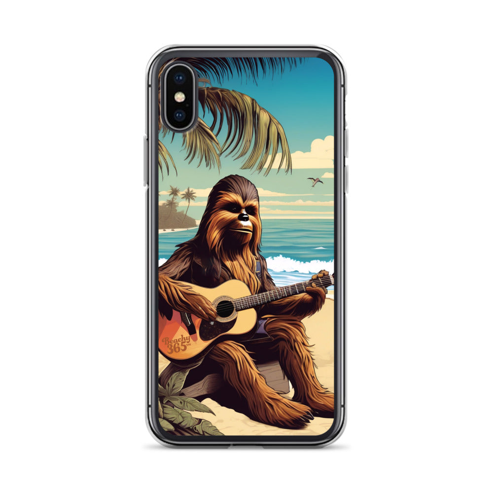 Bigfoot Playing Guitar on the Beach iPhone Case