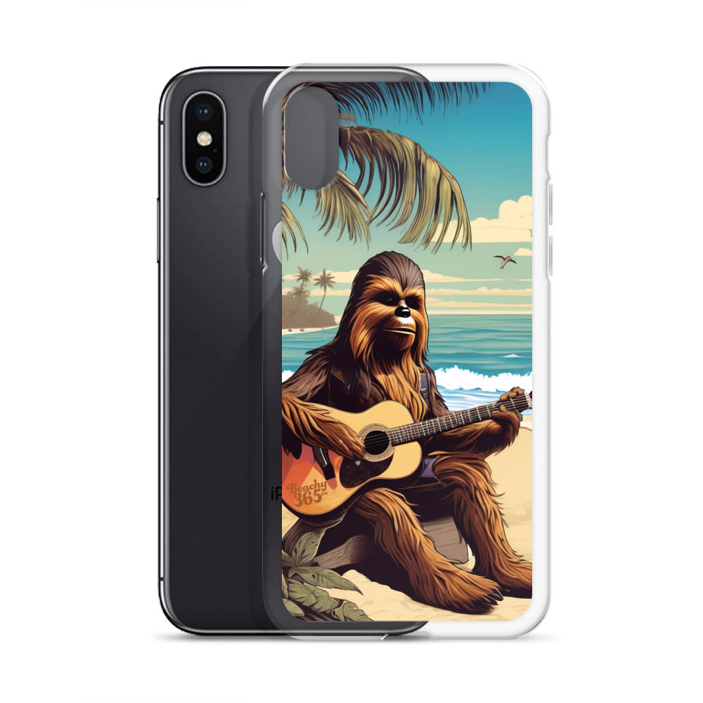 Bigfoot Playing Guitar on the Beach iPhone Case