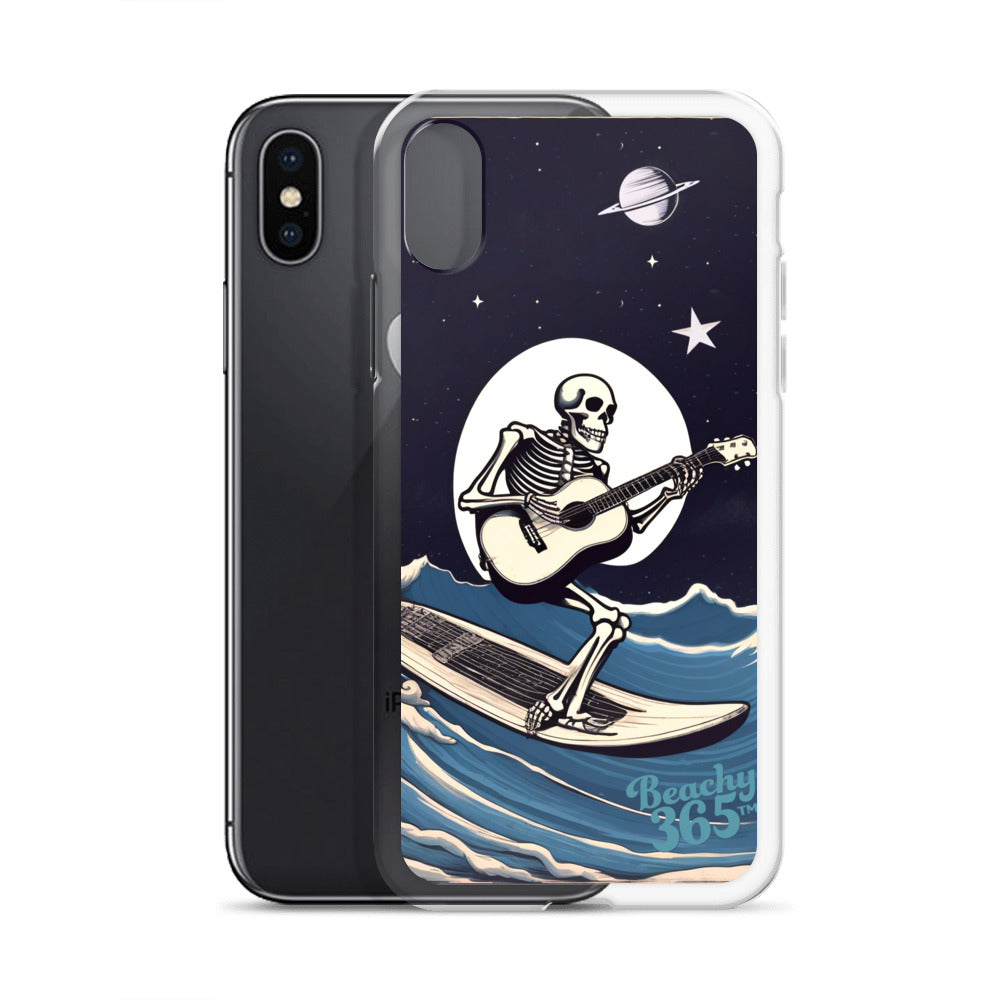 Skeleton Playing Guitar Surfing iPhone Case