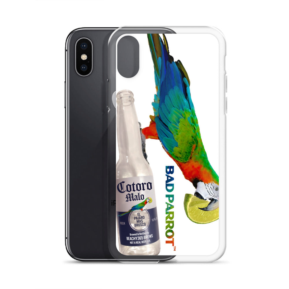 Bad Parrot with Beer and Lime Extreme-Close-Up iPhone Case
