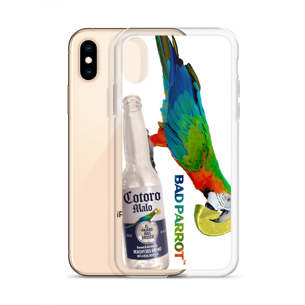 Bad Parrot with Beer and Lime Extreme-Close-Up iPhone Case