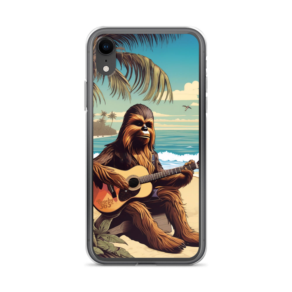Bigfoot Playing Guitar on the Beach iPhone Case