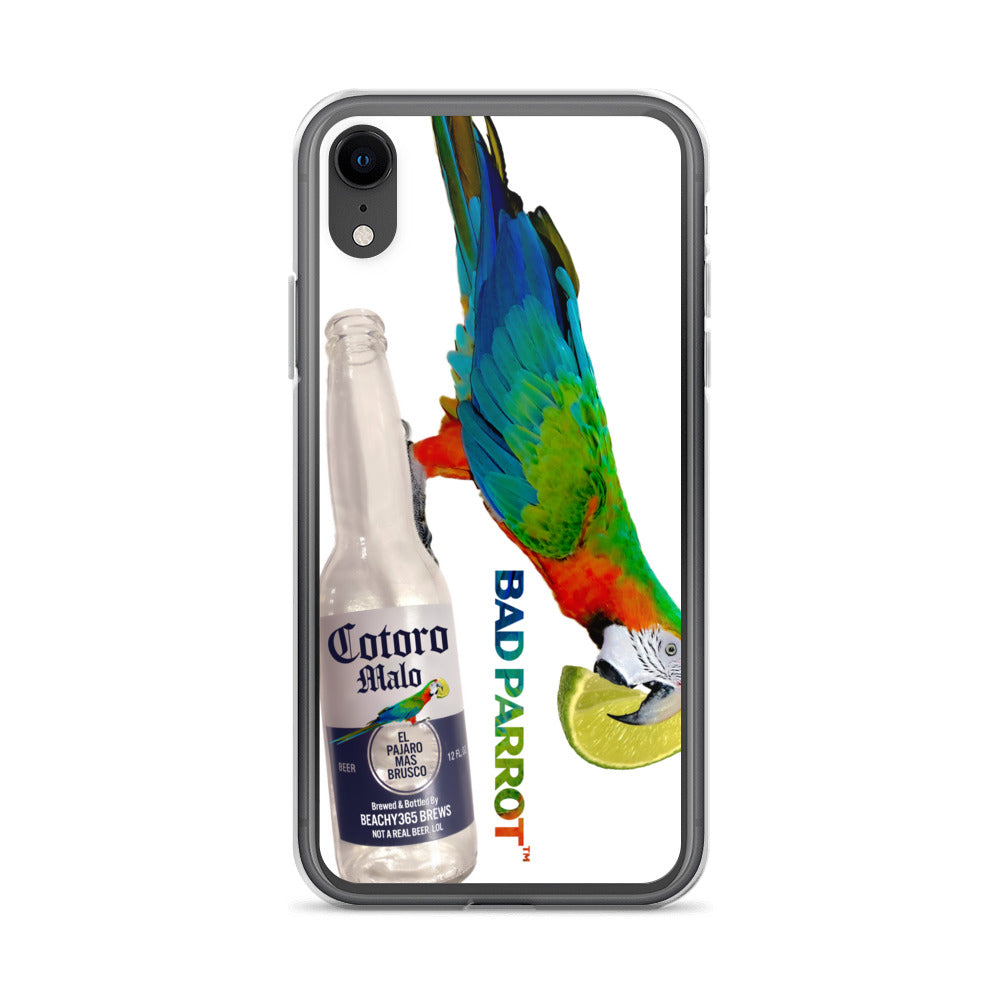 Bad Parrot with Beer and Lime Extreme-Close-Up iPhone Case