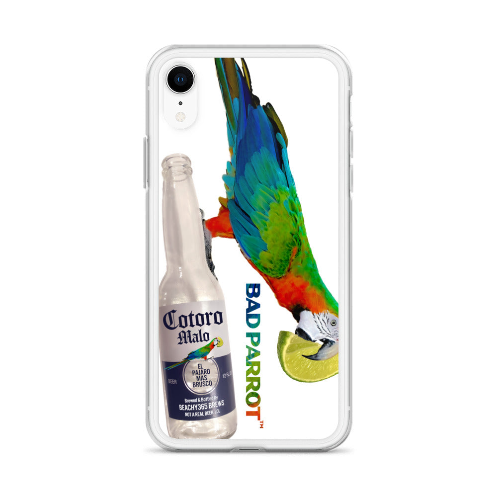 Bad Parrot with Beer and Lime Extreme-Close-Up iPhone Case