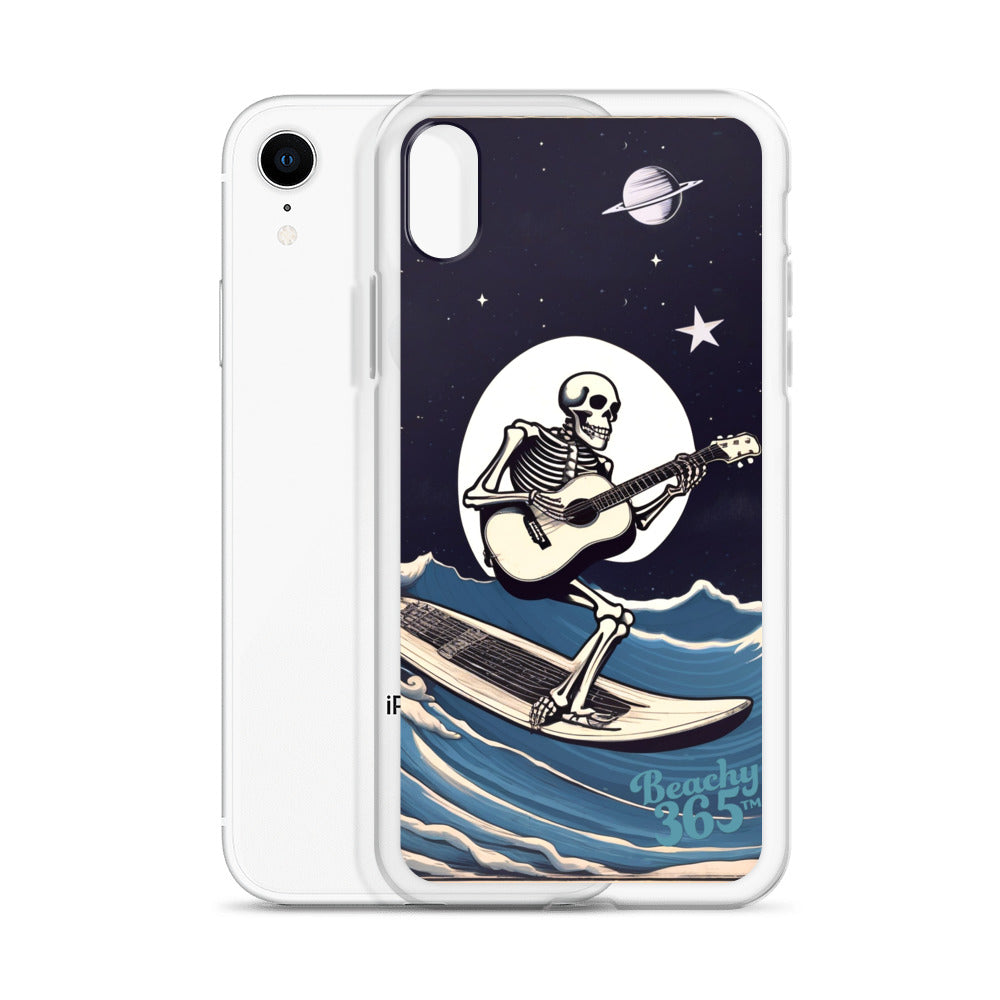 Skeleton Playing Guitar Surfing iPhone Case