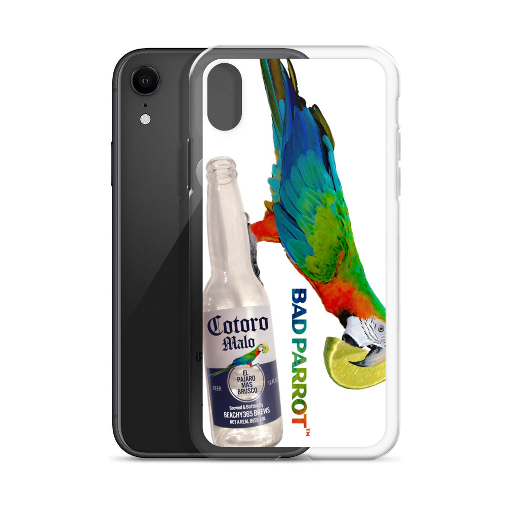 Bad Parrot with Beer and Lime Extreme-Close-Up iPhone Case