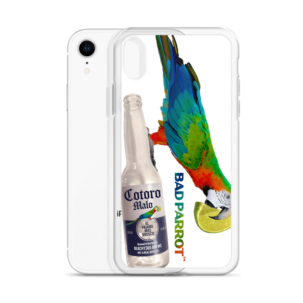 Bad Parrot with Beer and Lime Extreme-Close-Up iPhone Case