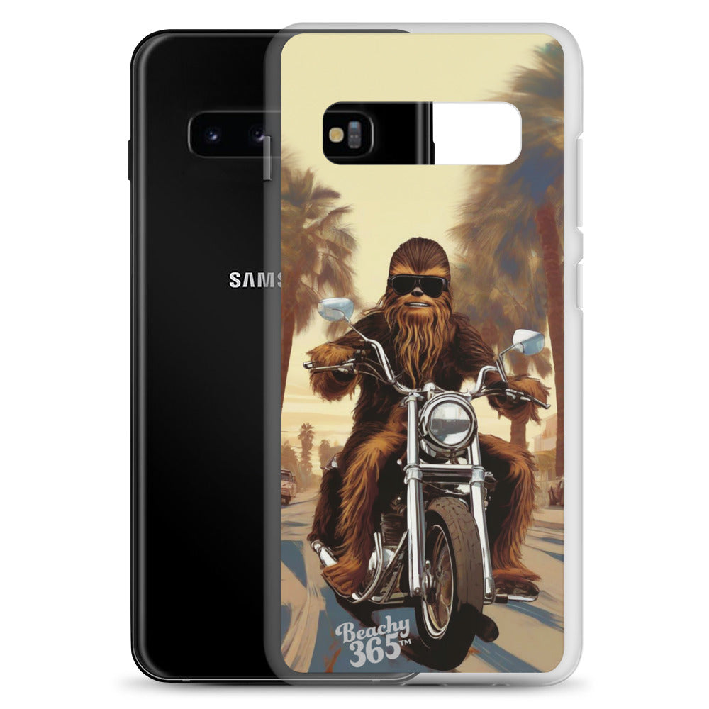 Bigfoot Riding Motorcycle at the Beach Samsung Phone Case