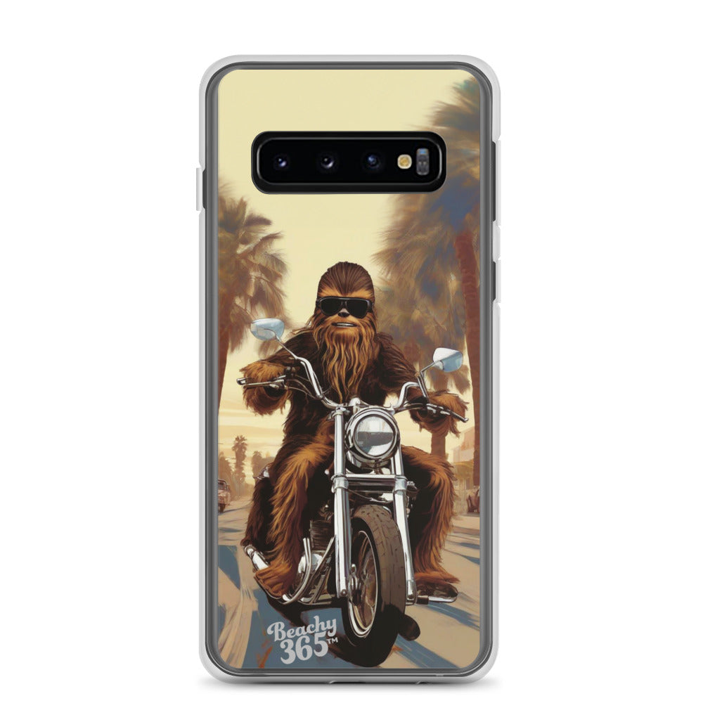 Bigfoot Riding Motorcycle at the Beach Samsung Phone Case