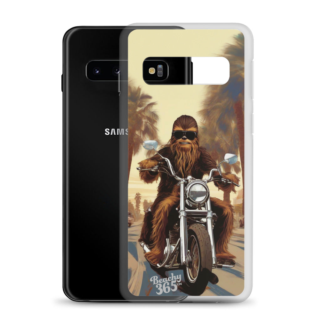 Bigfoot Riding Motorcycle at the Beach Samsung Phone Case