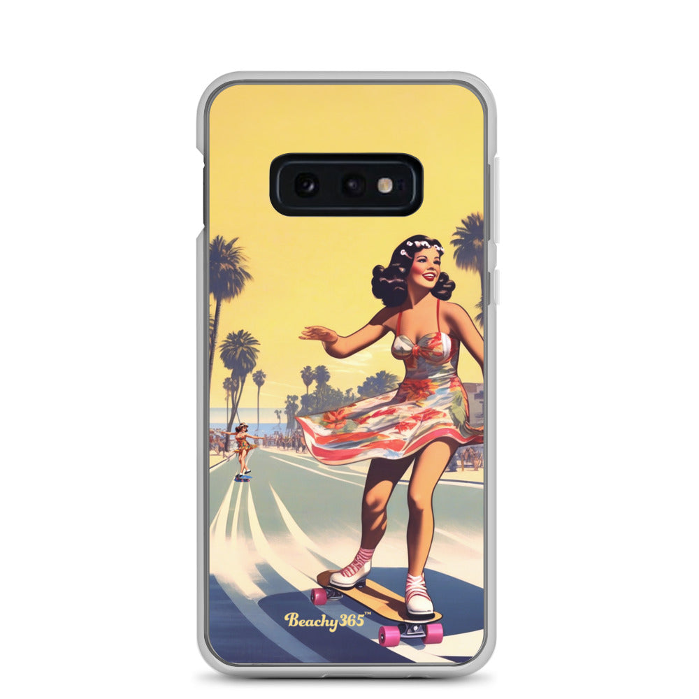 Retro Beach Skateboard Lady Samsung Phone Case