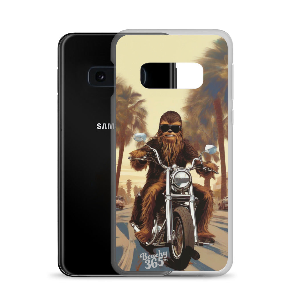 Bigfoot Riding Motorcycle at the Beach Samsung Phone Case