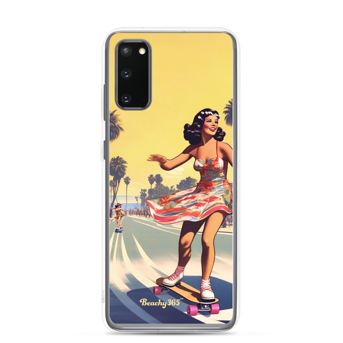 Retro Beach Skateboard Lady Samsung Phone Case