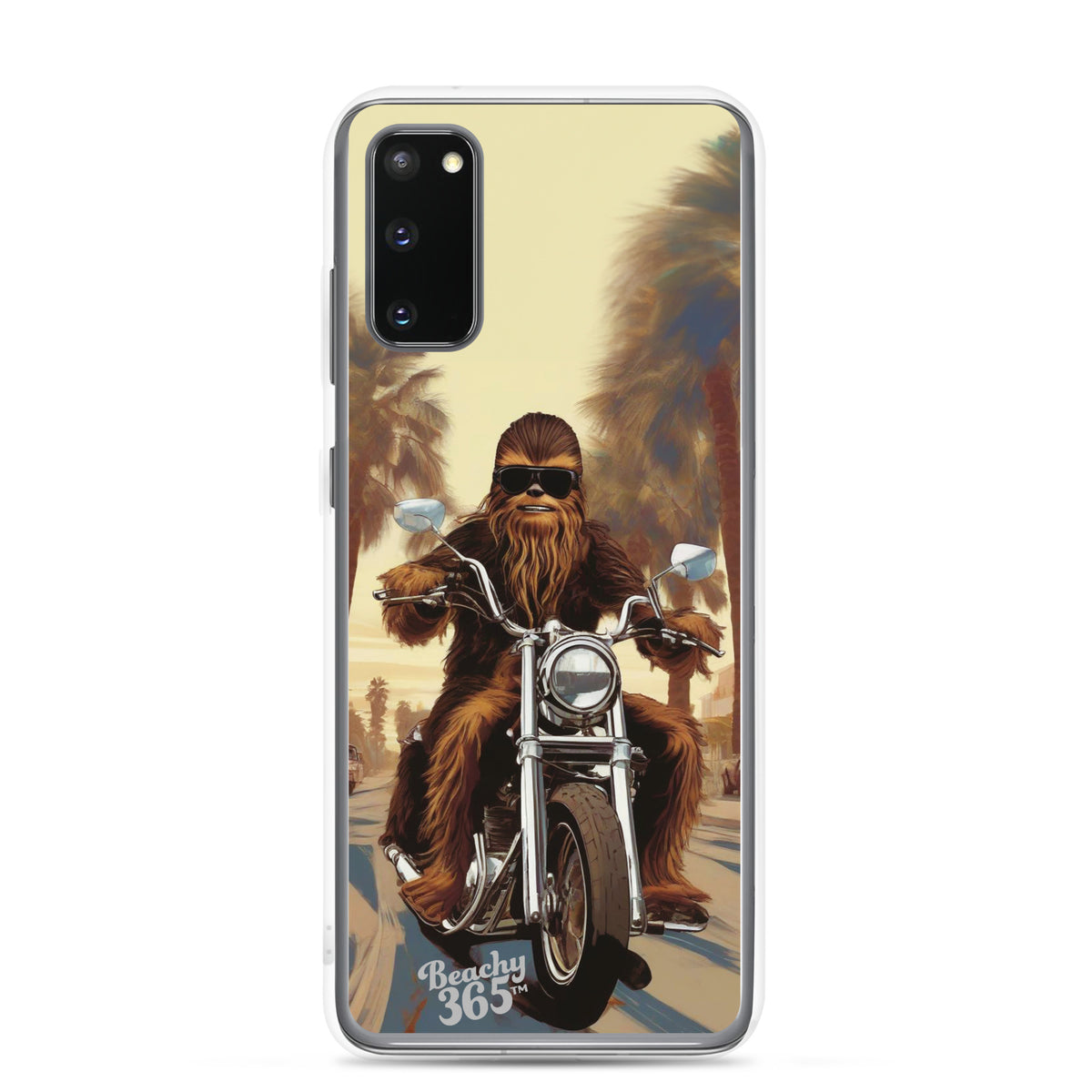 Bigfoot Riding Motorcycle at the Beach Samsung Phone Case