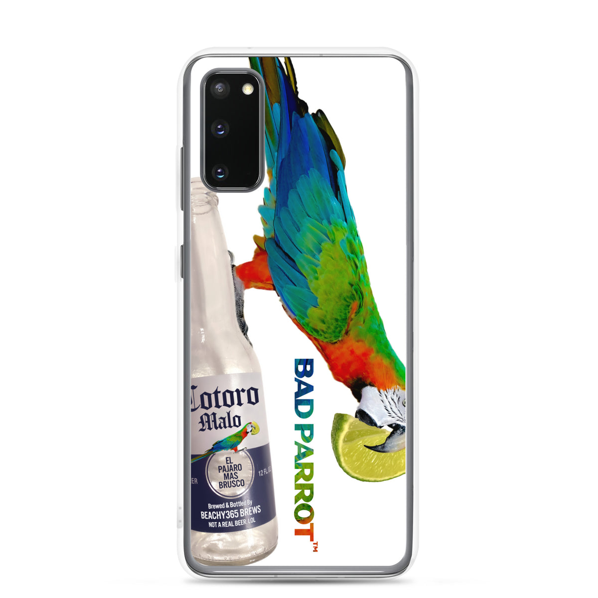 Bad Parrot with Beer and Lime Extreme-Close-Up Samsung Phone Case