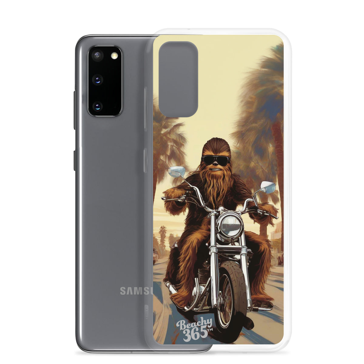 Bigfoot Riding Motorcycle at the Beach Samsung Phone Case