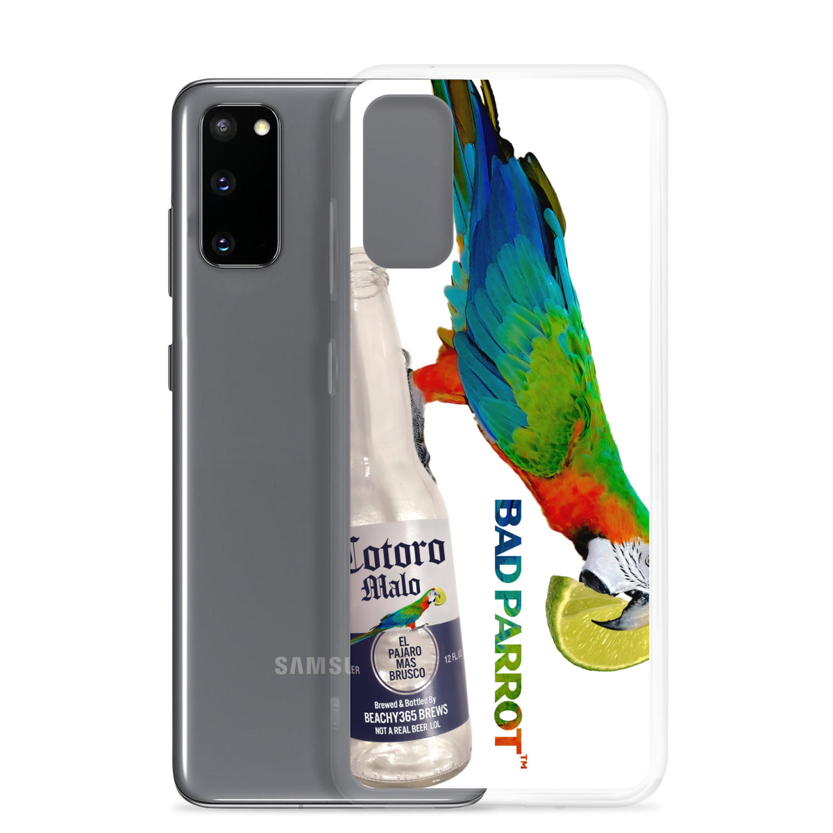 Bad Parrot with Beer and Lime Extreme-Close-Up Samsung Phone Case