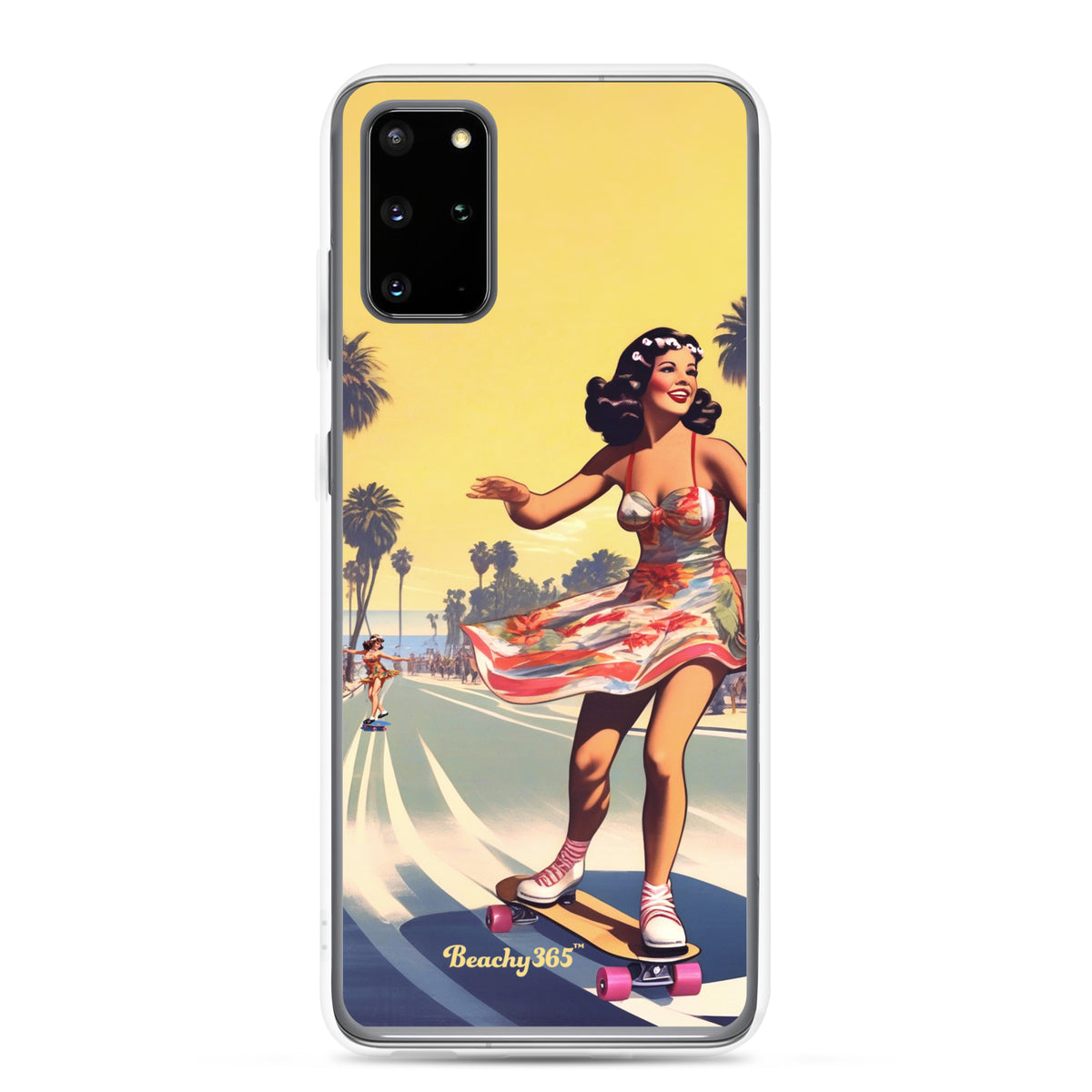 Retro Beach Skateboard Lady Samsung Phone Case