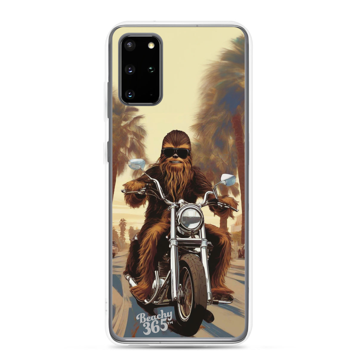 Bigfoot Riding Motorcycle at the Beach Samsung Phone Case
