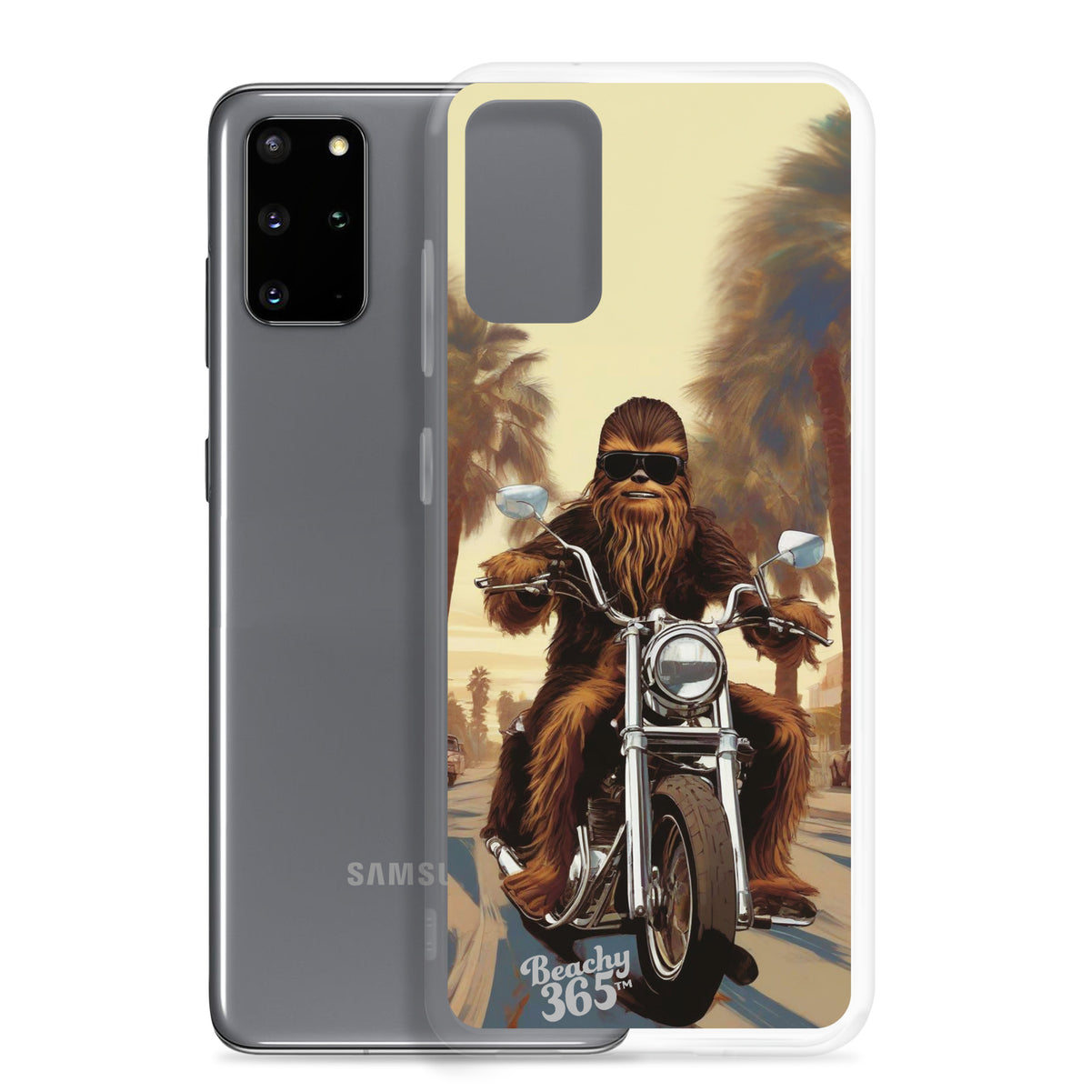 Bigfoot Riding Motorcycle at the Beach Samsung Phone Case
