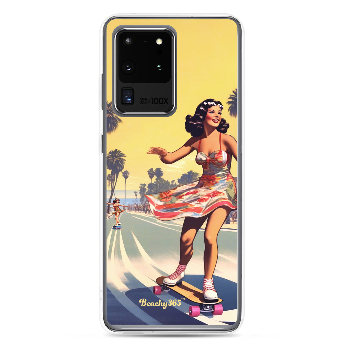 Retro Beach Skateboard Lady Samsung Phone Case