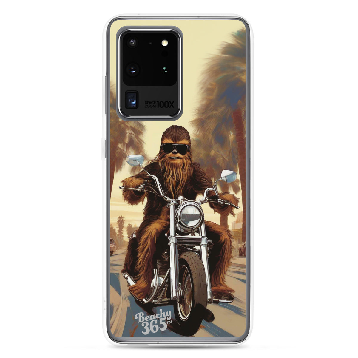 Bigfoot Riding Motorcycle at the Beach Samsung Phone Case