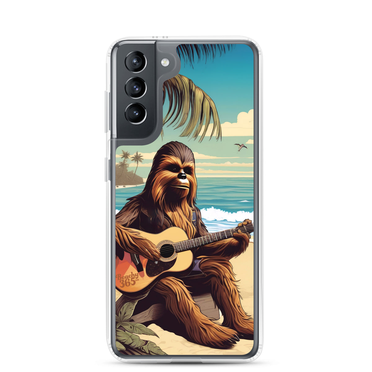 Bigfoot Playing Guitar on the Beach Samsung Phone Case