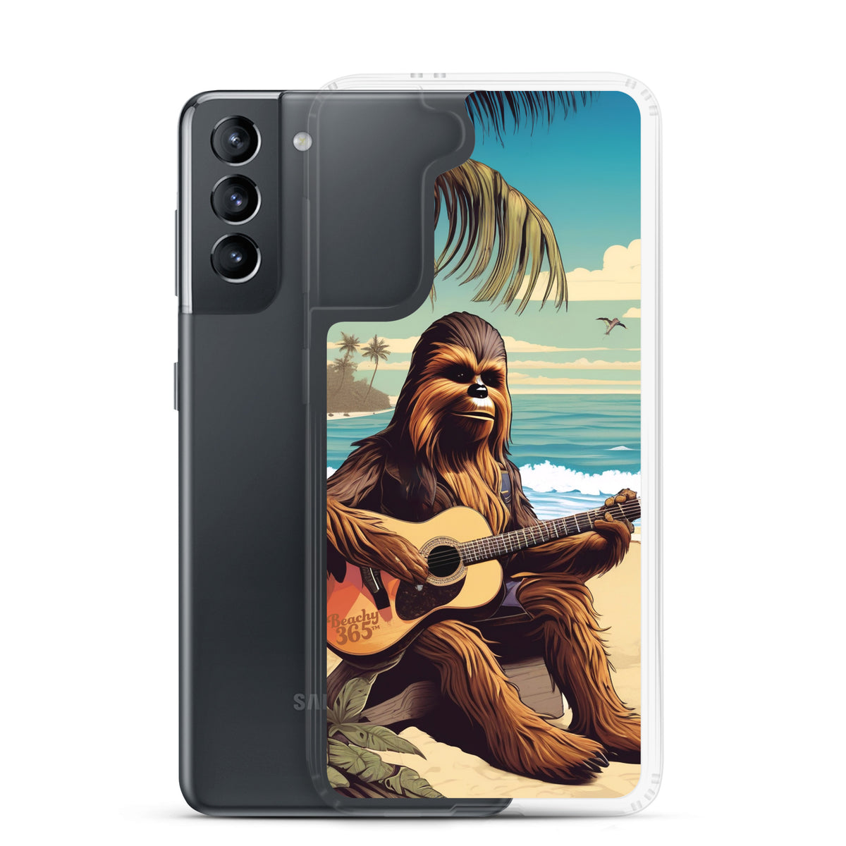 Bigfoot Playing Guitar on the Beach Samsung Phone Case