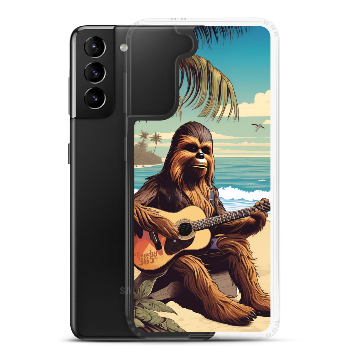 Bigfoot Playing Guitar on the Beach Samsung Phone Case