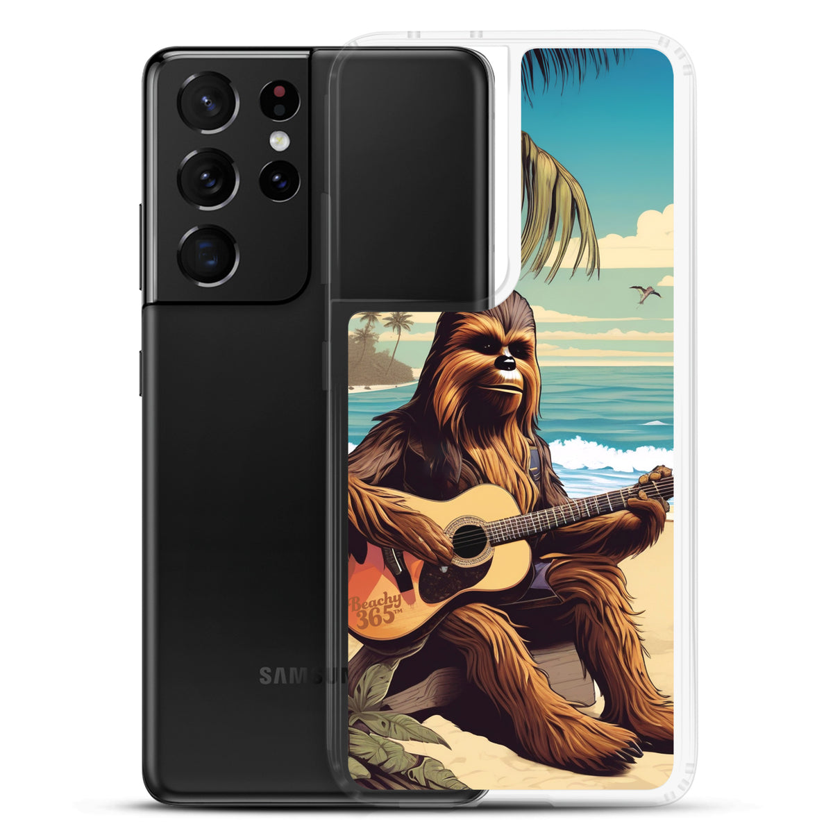 Bigfoot Playing Guitar on the Beach Samsung Phone Case