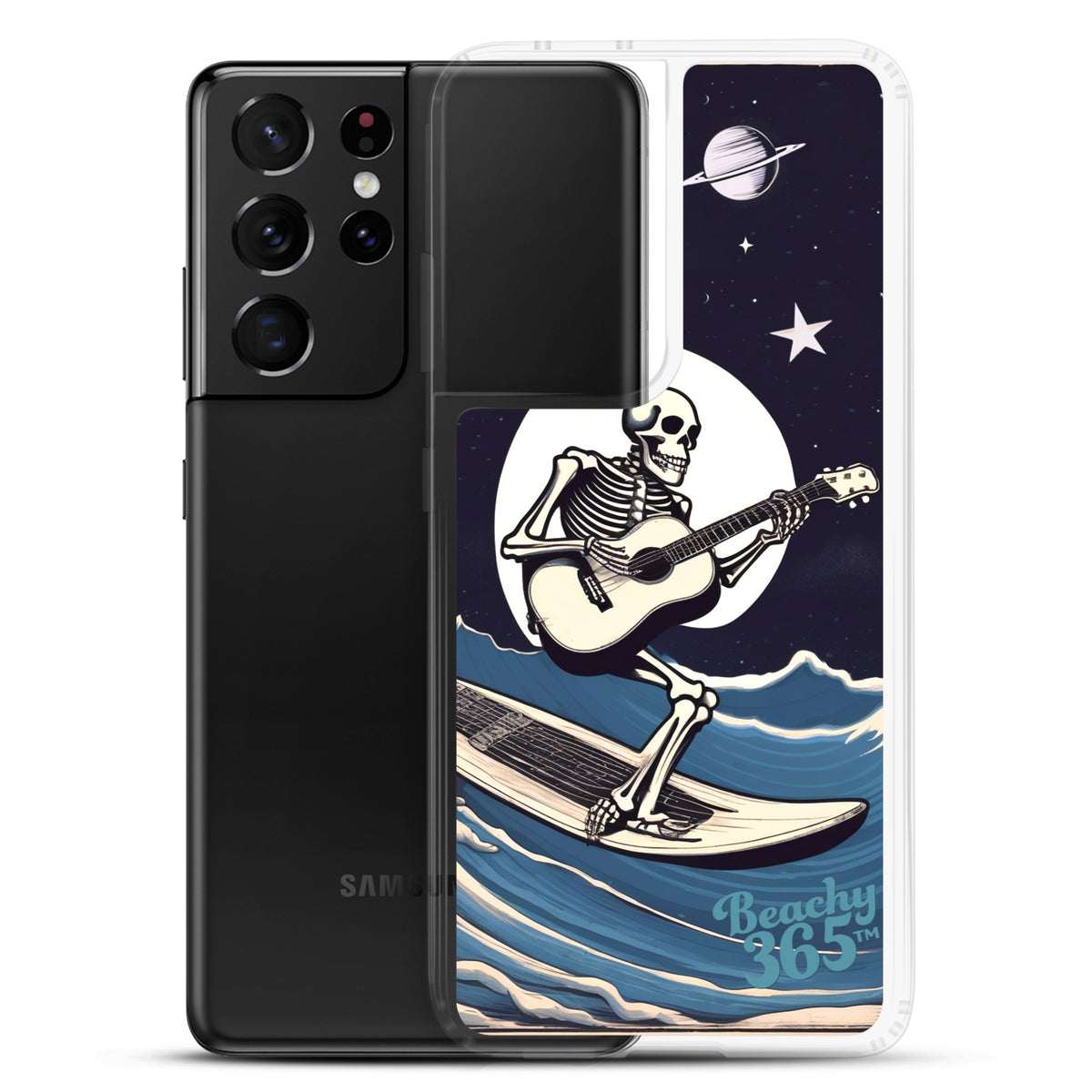 Skeleton Playing Guitar Surfing Samsung Phone Case