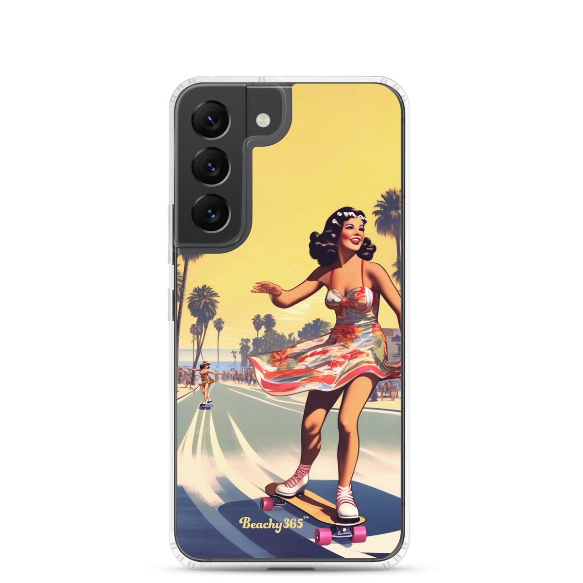 Retro Beach Skateboard Lady Samsung Phone Case
