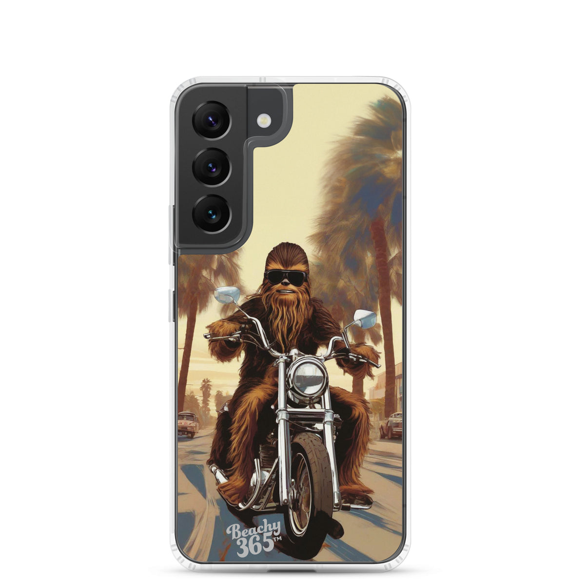 Bigfoot Riding Motorcycle at the Beach Samsung Phone Case