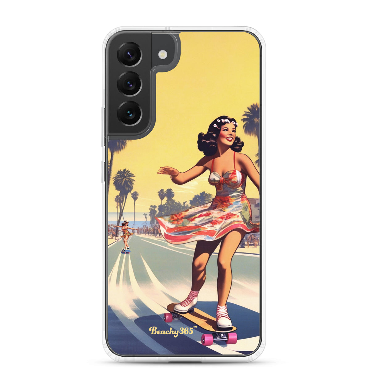 Retro Beach Skateboard Lady Samsung Phone Case