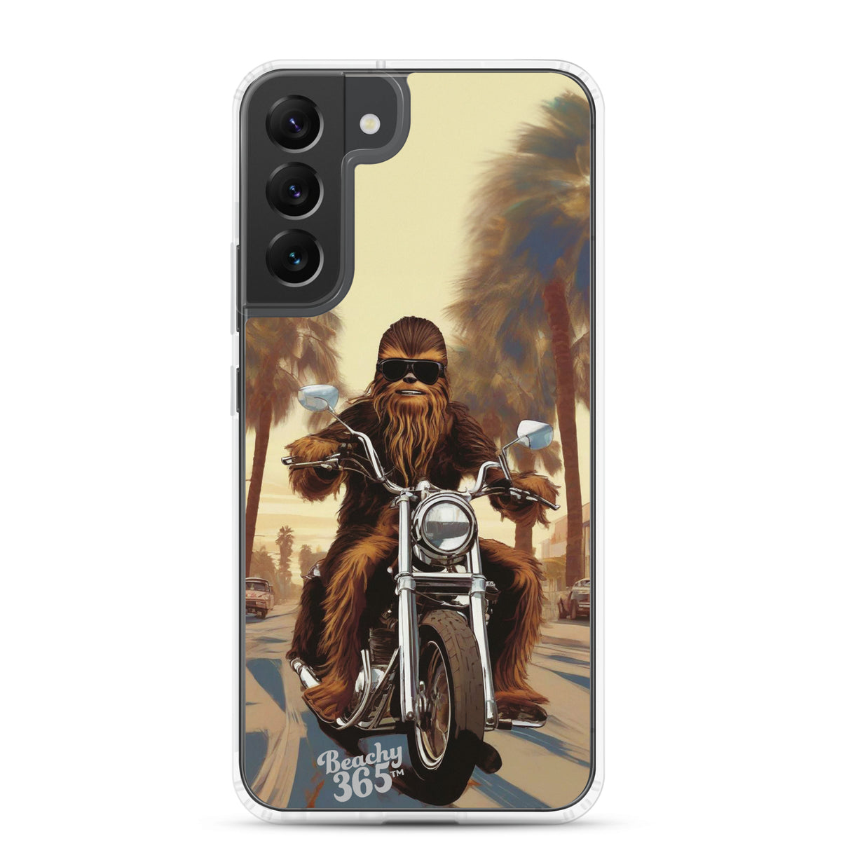 Bigfoot Riding Motorcycle at the Beach Samsung Phone Case
