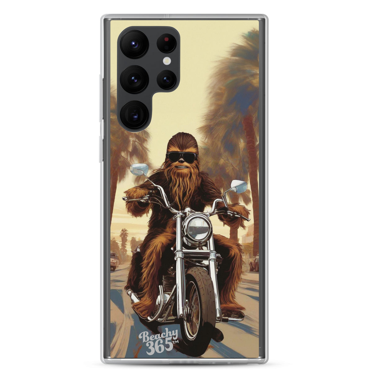 Bigfoot Riding Motorcycle at the Beach Samsung Phone Case