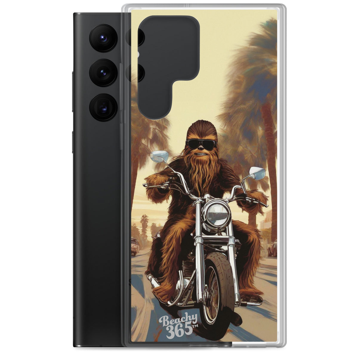 Bigfoot Riding Motorcycle at the Beach Samsung Phone Case