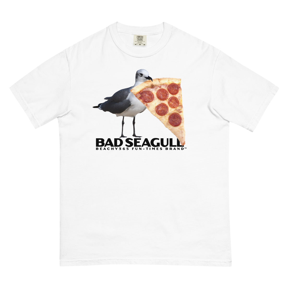 Bad Seagull Jumbo Pizza Logo Comfort Colors Tee