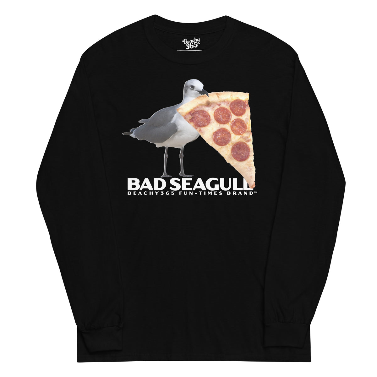 Bad Seagull Jumbo Pizza Long Sleeve Tee
