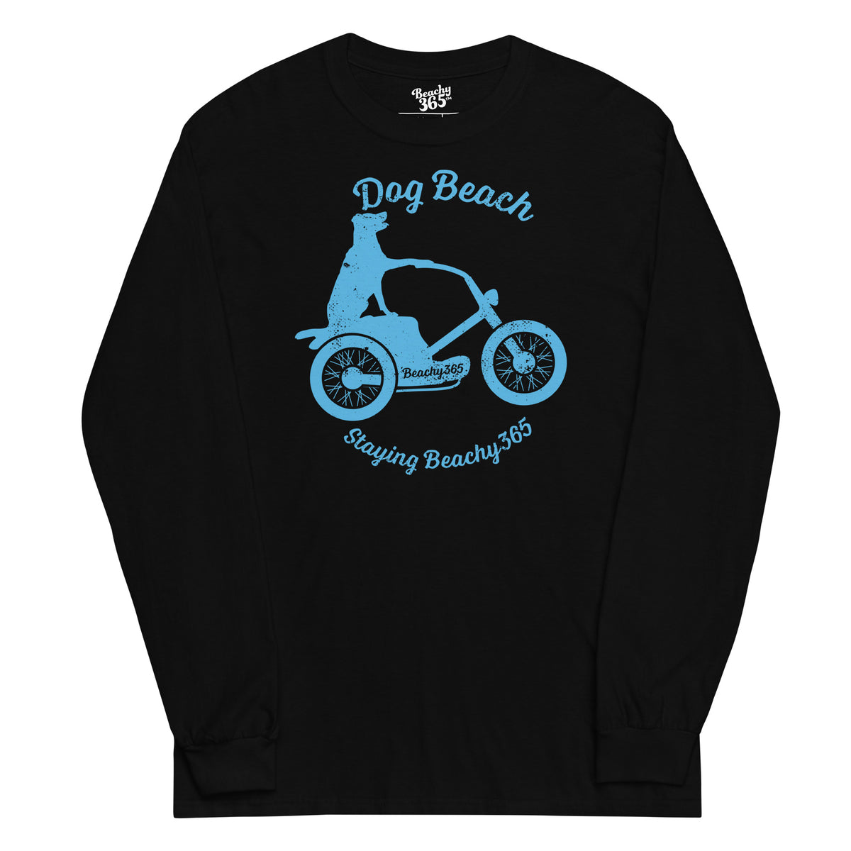 Dog Beach Vintage Scooter-Dog Long Sleeve Tee
