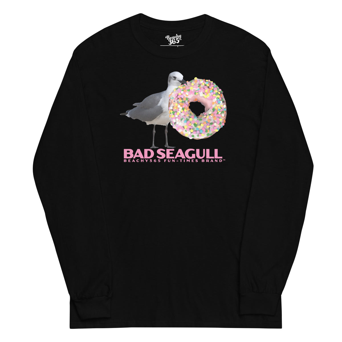 Bad Seagull Jumbo Doughnut Logo Long Sleeve Tee